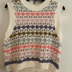 Zara Crochet Sweater Vest Size M